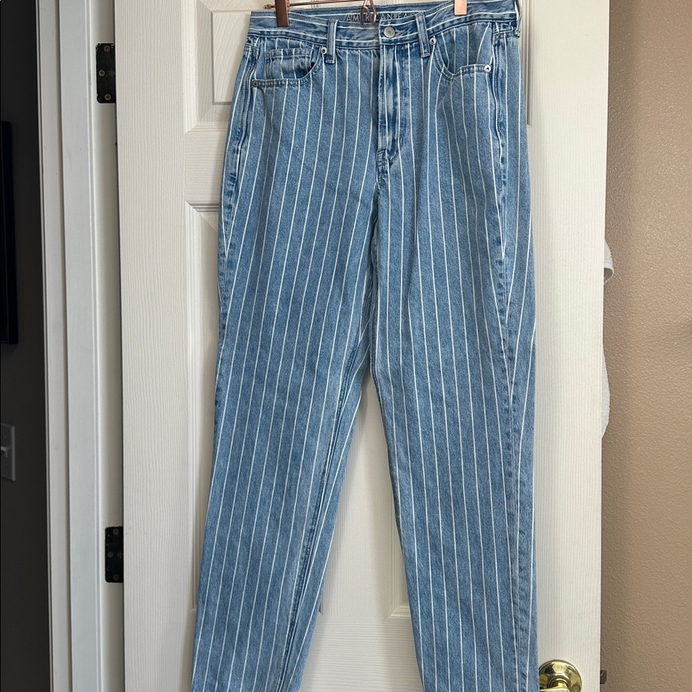 American Eagle pinstriped Mom Jeans XL